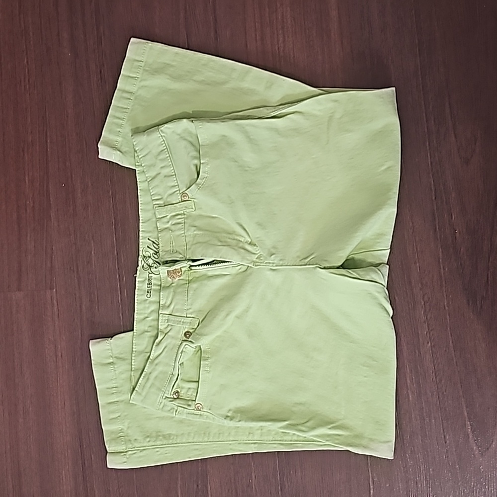 Celebrity gold cropped jeans